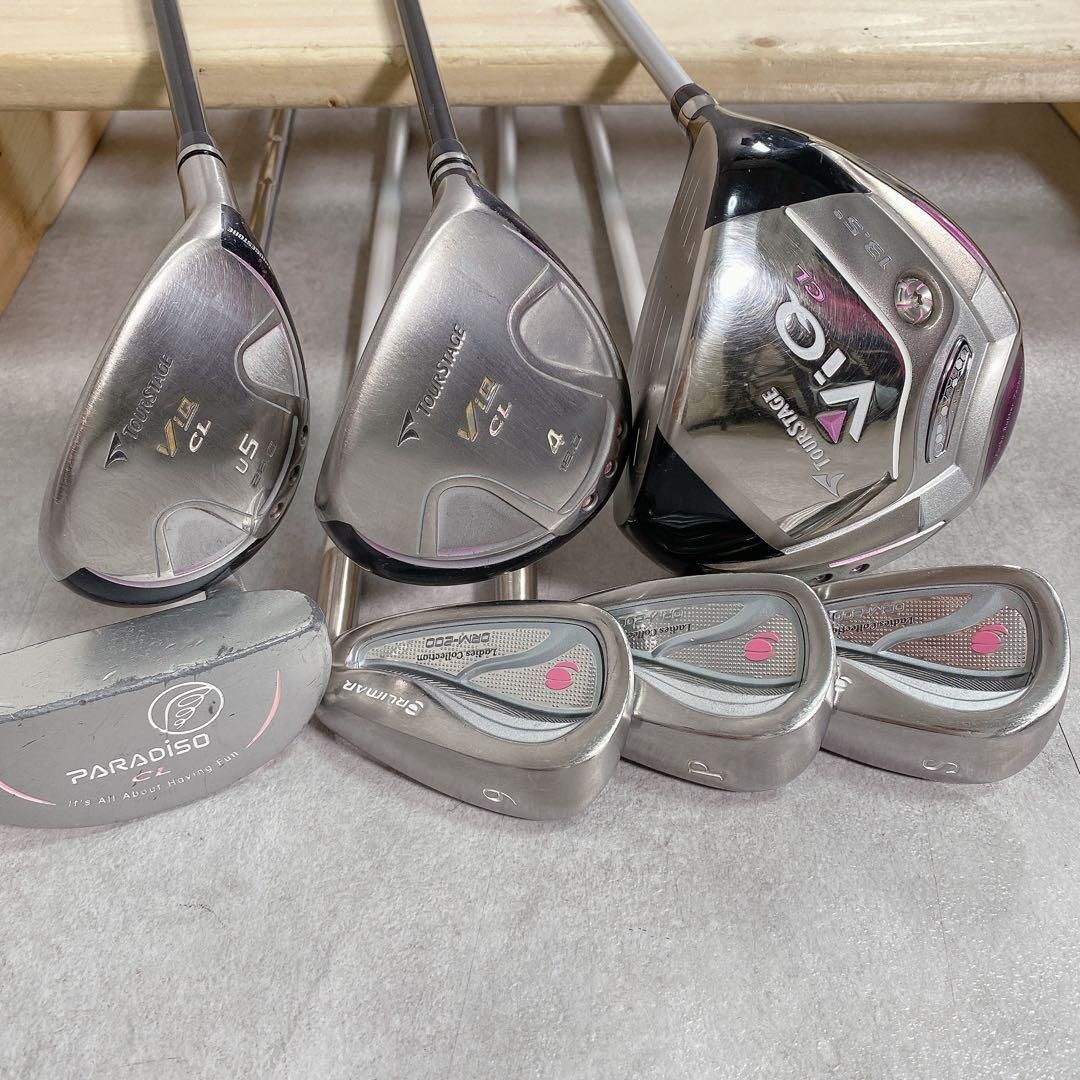 V704 ツアーステージ 他 レディース ゴルフクラブ フルセット 8点