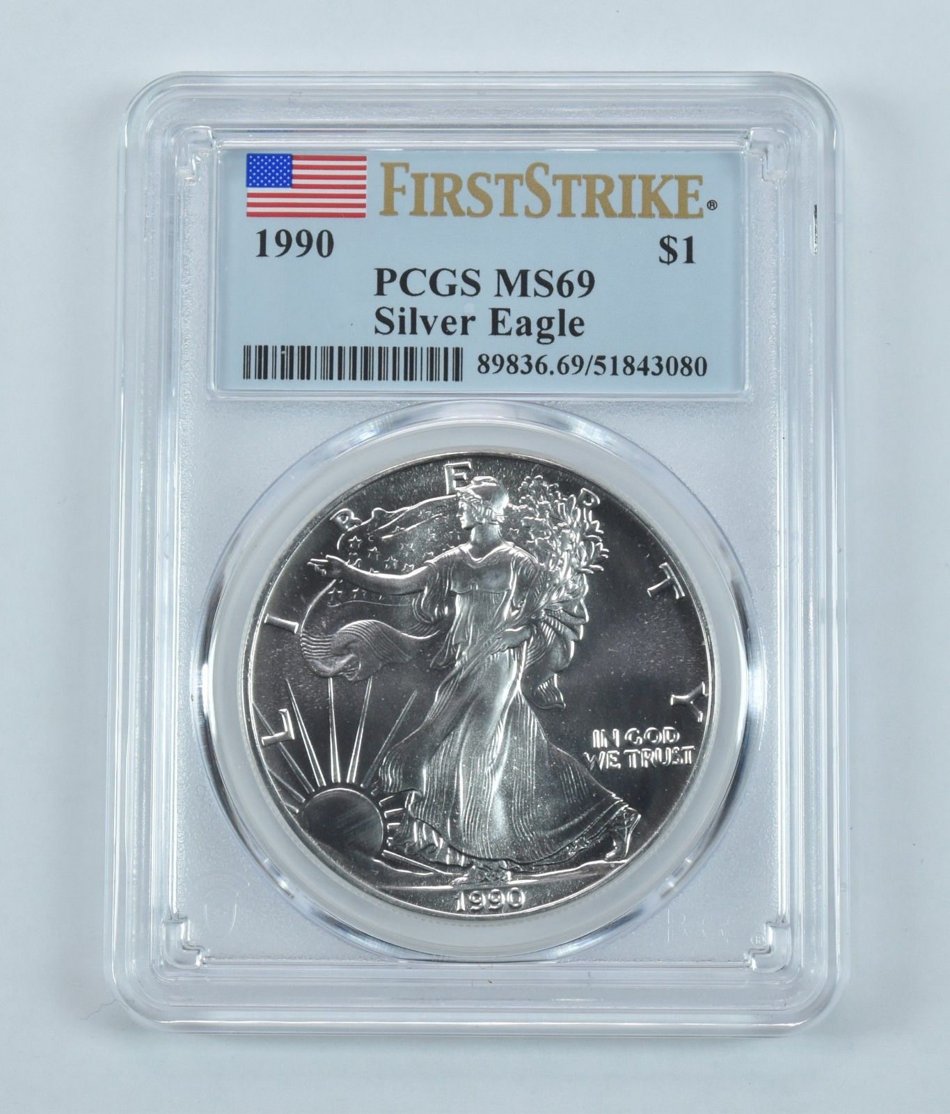 1990年 アメリカン シルバー イーグル ファースト ストライク MS69