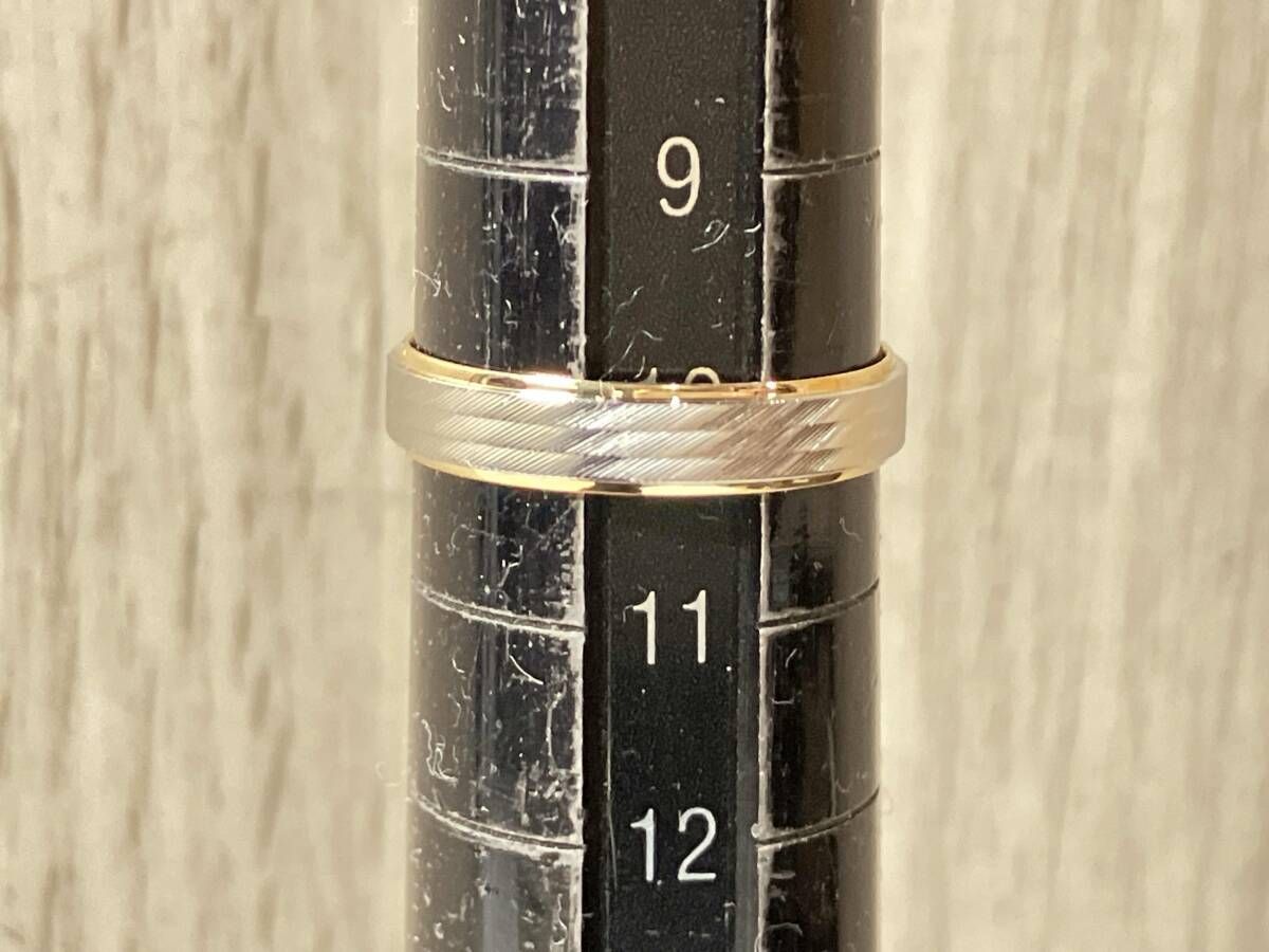 Pt900プラチナ K18ゴールド サイズ約10号 総重量約2.3g 指輪 リング