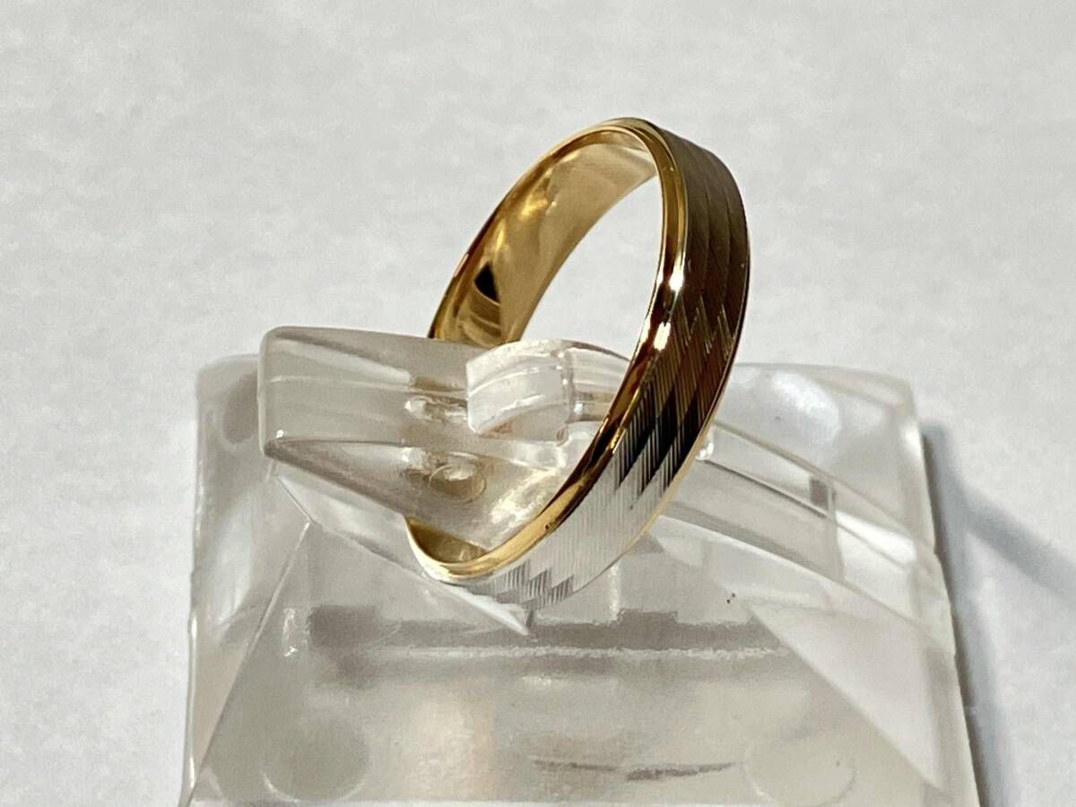 Pt900プラチナ K18ゴールド サイズ約10号 総重量約2.3g 指輪 リング