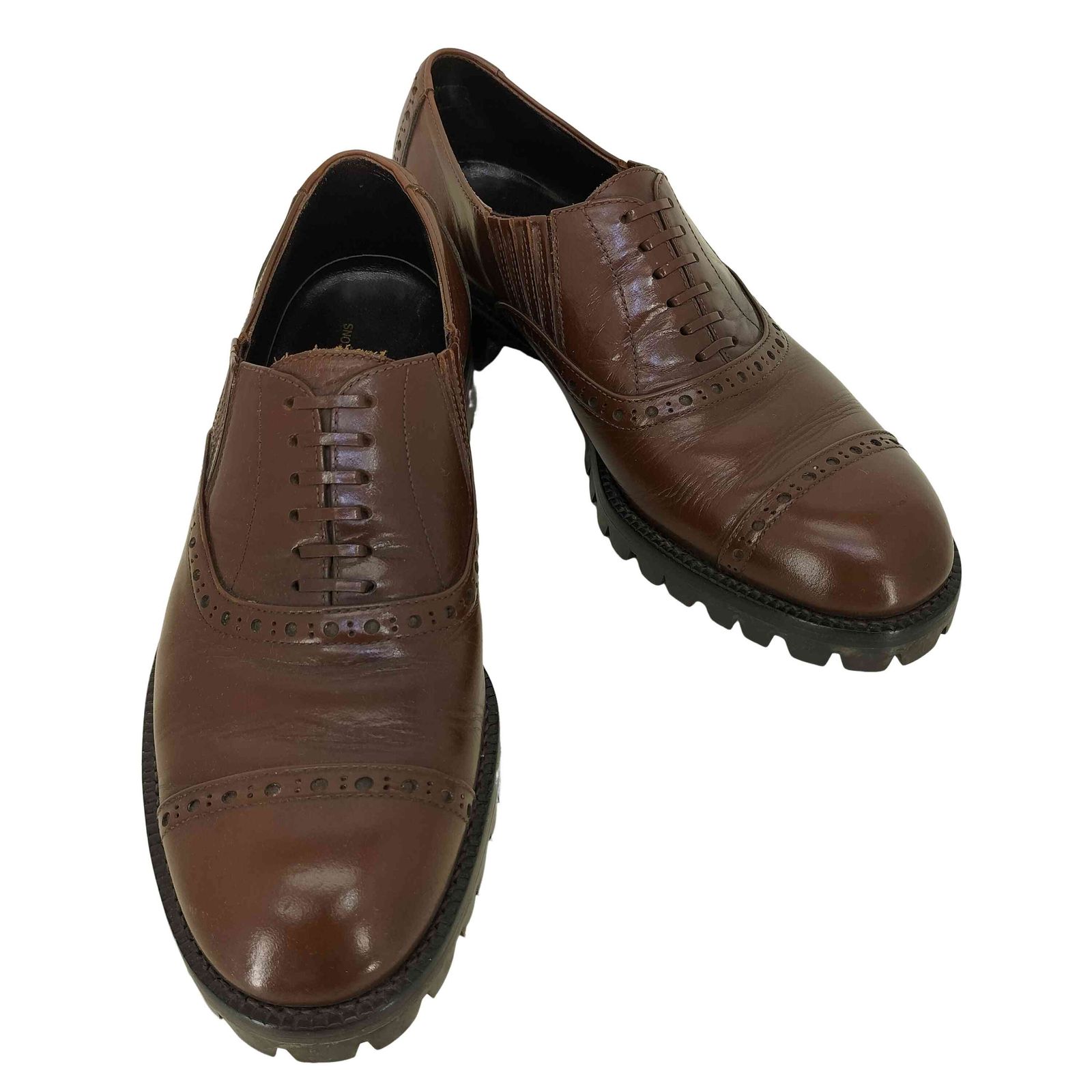 COMME des GARCONS HOMME PLUS(コムデギャルソンオムプリュス) トラックソール サイドゴアストレートチップサドルシューズ メンズ  25【中古】【ブランド古着バズストア】 コムデギャルソンオムプリュス COMME des GARCONS HOMME PLUS トラック