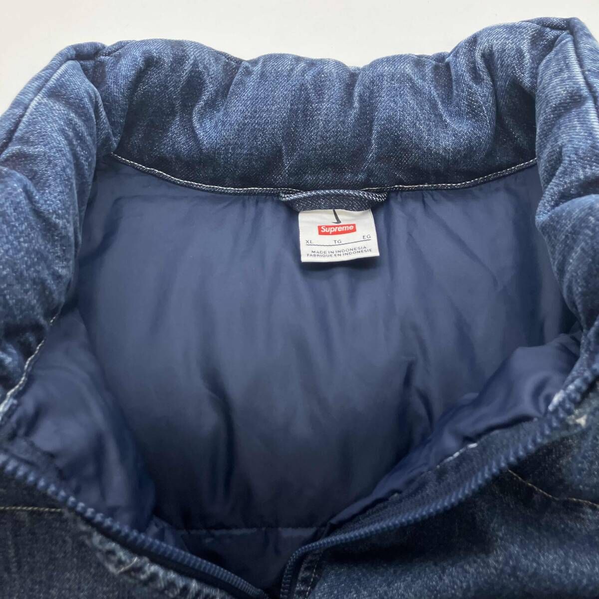 シュプリーム x ナイキ デニム パファー ベスト \"インディゴ シュプリーム x ナイキ デニム パファー ベスト 