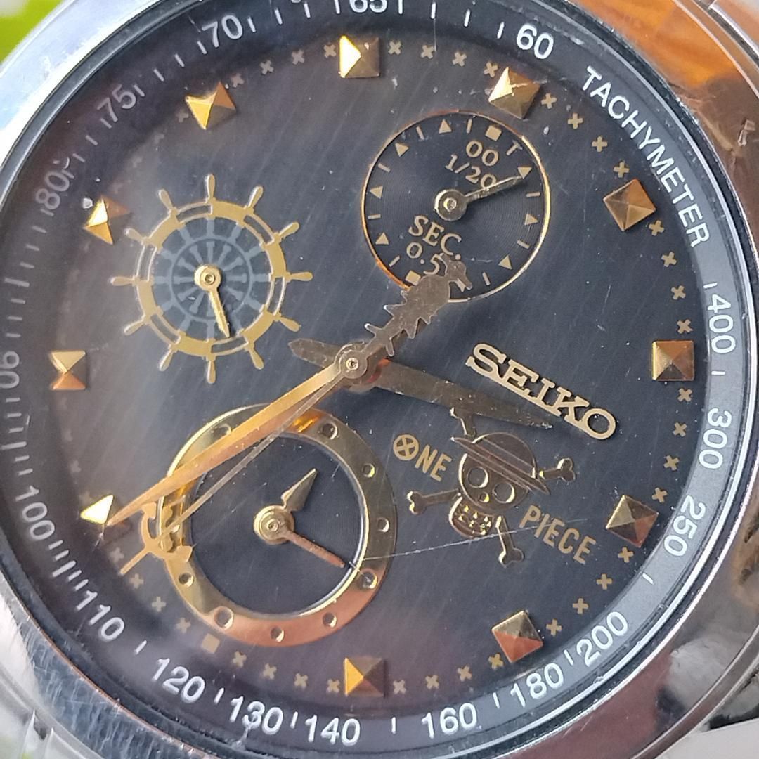  電池 SEIKO ワンピース 15周年記念モデル 5000本 7 T 92 HAS 0 クォーツ メンズ 腕時計 クロノグラフ ブラック文字盤 セイコー 稼働品 ONE PIECE コラボ ウォッチ W 177 腕時計(クォーツ) 腕時計(アナログ)