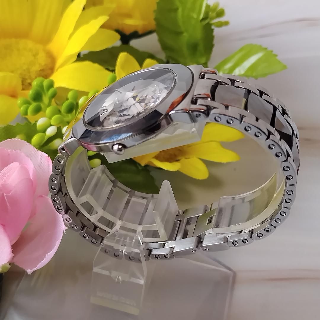 電池 天然ダイヤ サルバトーレマーラ SM 8011 BKSV クォーツ レディース ブラック ブレス サファイヤガラス 腕時計 QZ 稼働 ウォッチ 定価24万 W 178