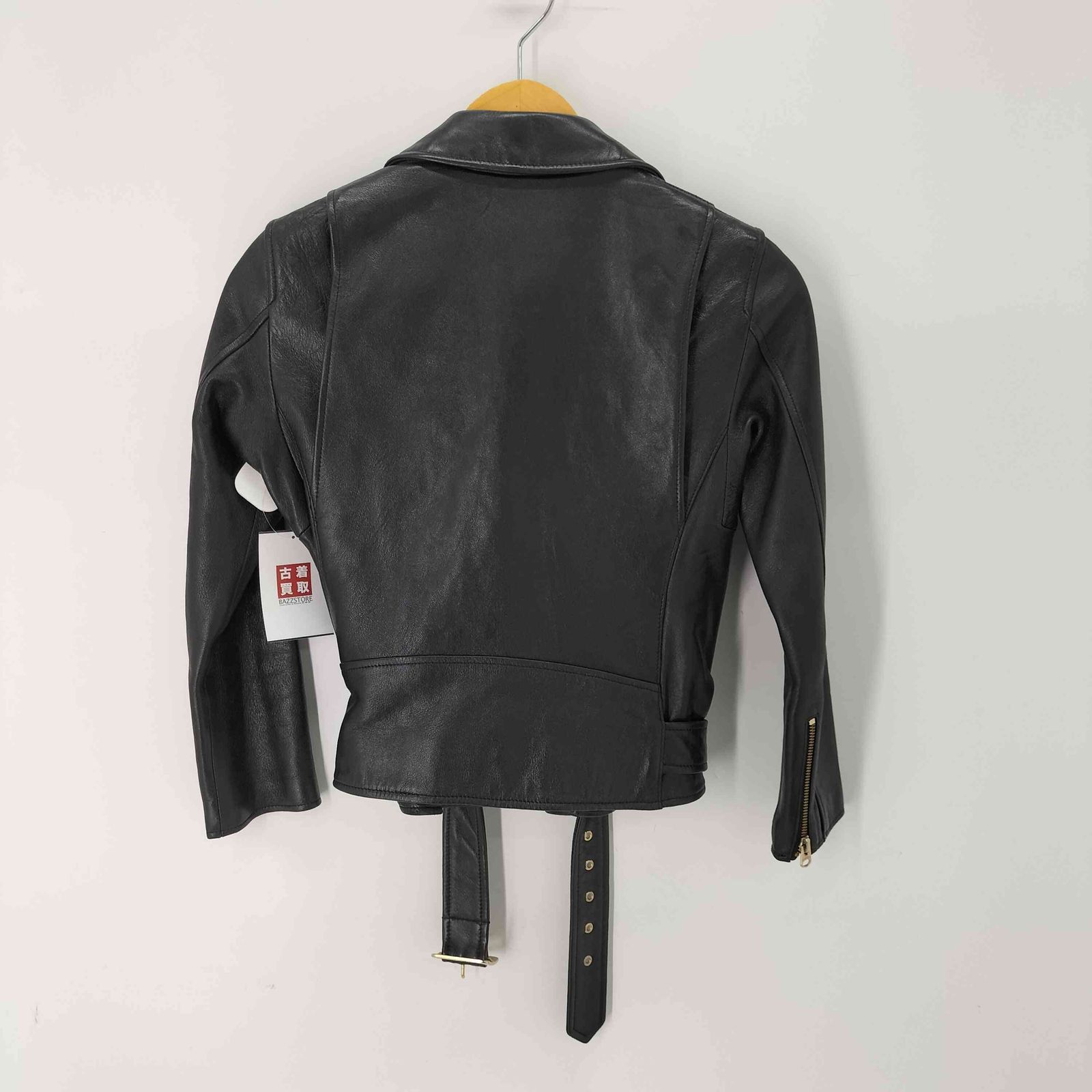 新品未使用】ビューティフルピープル　ダブルライダーズジャケット　羊革　140　S ビューティフルピープル 羊革 ダブルライダースジャケット 黒 ベルト