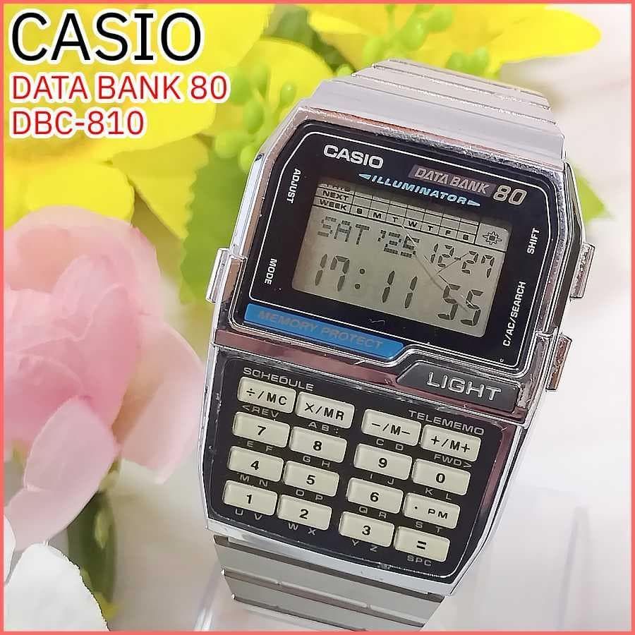 CASIO データバンク DBC-810 美品 電池新品】カシオ データバンク80 DBC-810 純正ブレス カリ