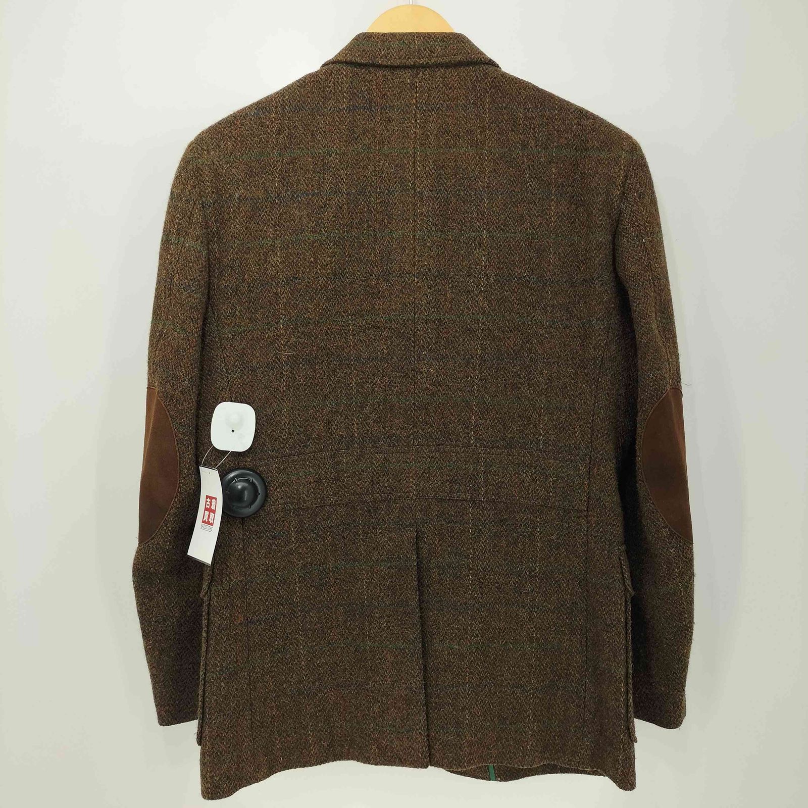 未使用級 ポールスチュアート エルボーパッチ ツイードジャケット クルミボタン 未使用級！ポールスチュアート レザーエルボーパッチ ツイード
