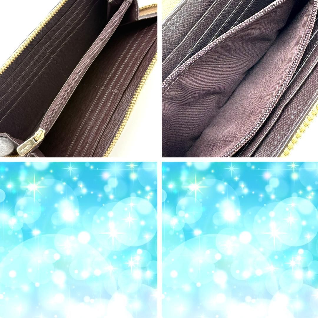 美品】コーチ COACH 長財布 ラウンドファスナー パテントレザー