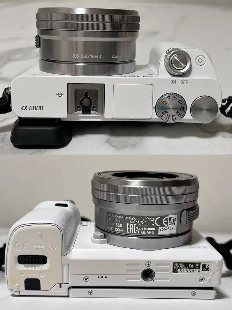 SONY α6000 ILCE-6000 ミラーレス一眼 ホワイト ボディ レンズ ダブル