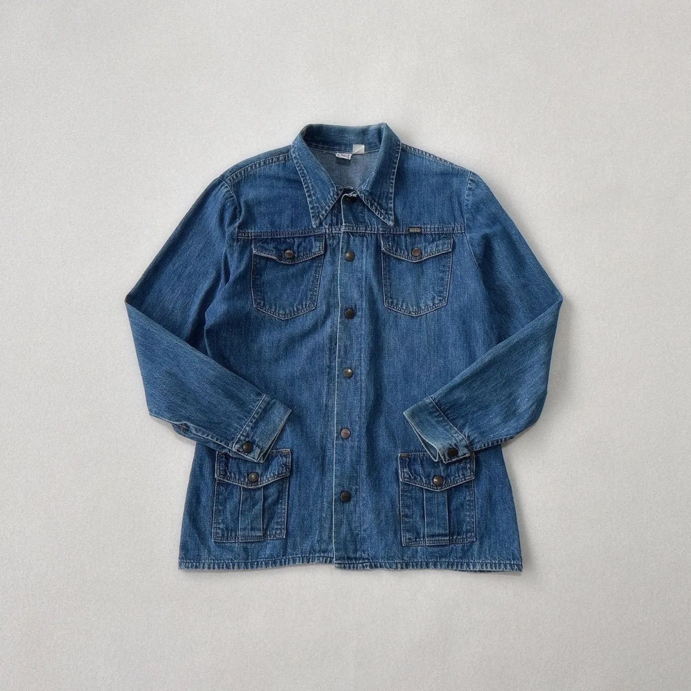 希少 USA製】70s MAVERICK デニム ブッシュジャケット L 縦落ち