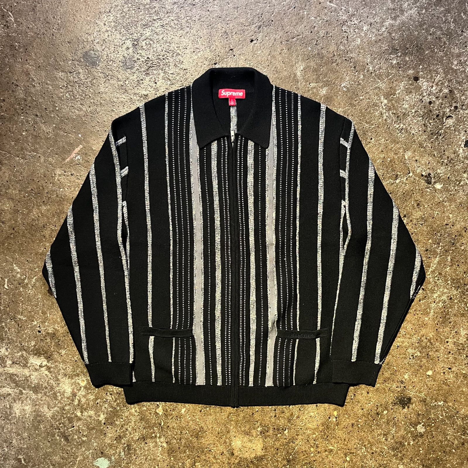 supreme Speckle Stripe Zip Up カーディガン Supreme Speckle Stripe Zip Up Cardigan (FW24) - $178