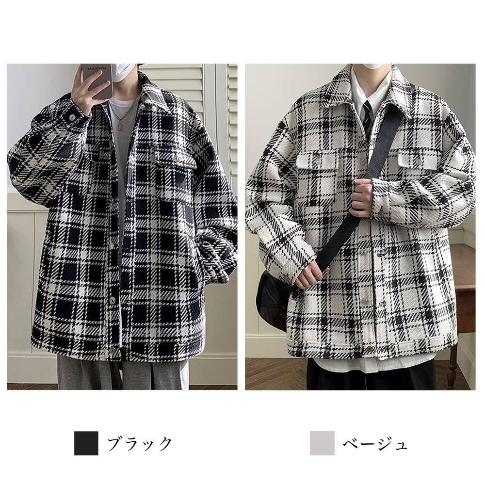 メンズ オーバーチェック柄シャツ