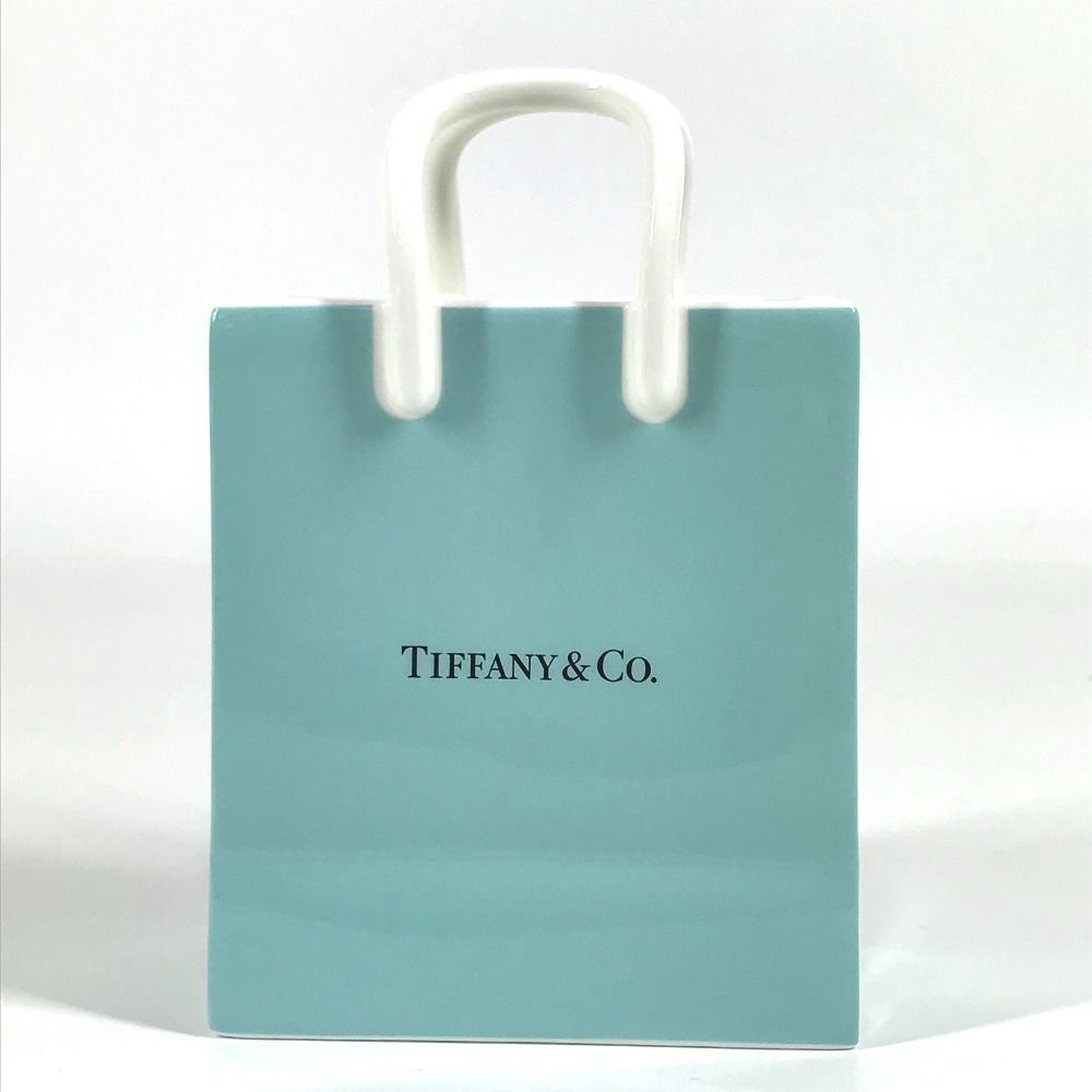 ティファニー ショッピングバッグ型 陶器 オーナメント TIFFANY&Co. ティファニー 小物入れ ショッピングバッグ型 ロゴ 陶器