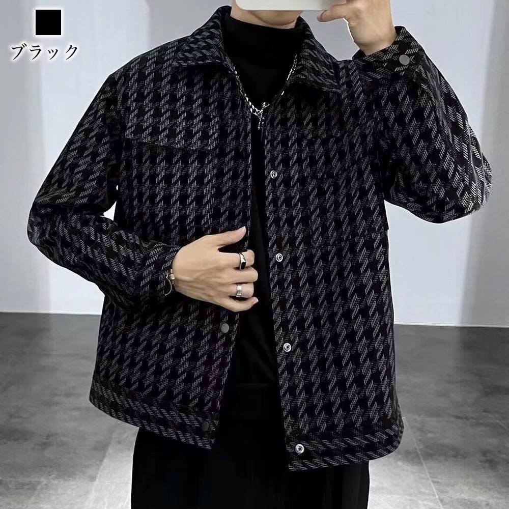 クーポン利用で20%OFF!／】 ステンカラーコート メンズ 千鳥柄ハンサム