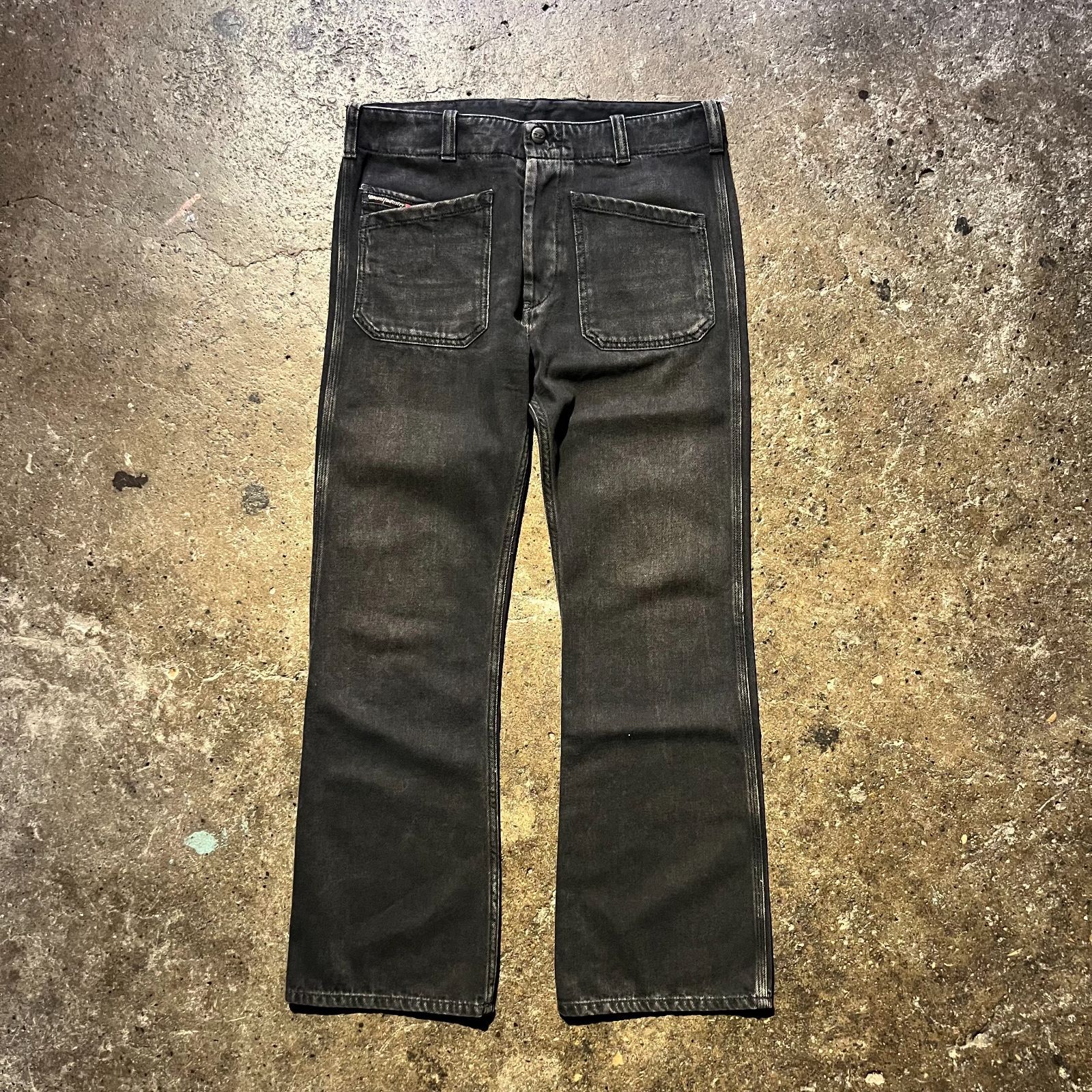 DIESEL D-MOORIX JEANS ブラック 30 ディーゼル ブーツカットジーンズ 