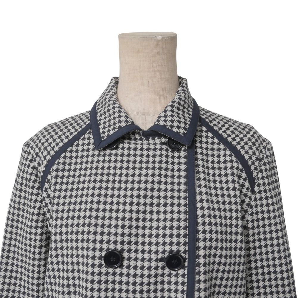 【近年・白タグ】MAXMARA カシミヤ混　2way 千鳥格子　ブルゾン　ファー □美品□MAX MARA マックスマーラ ジャケット サイズ42 白タグ ダブル