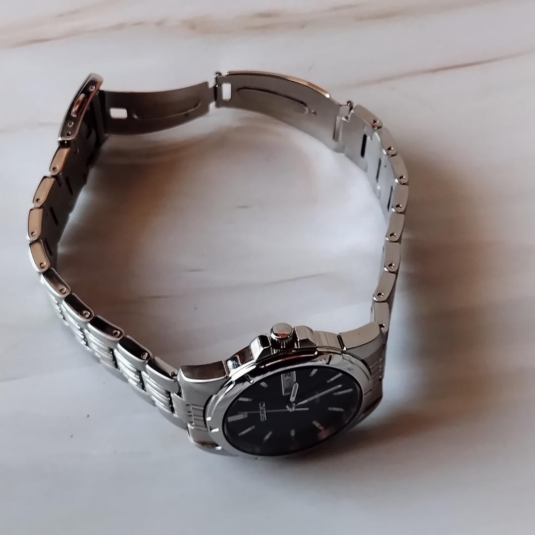  電池 セイコー デイデイト 7 N 43 0 AZ 100 M クォーツ メンズ ブラック文字盤 ブレス SEIKO QZ 稼働品 腕時計 ウォッチ W 197 腕時計(クォーツ) 腕時計(アナログ)