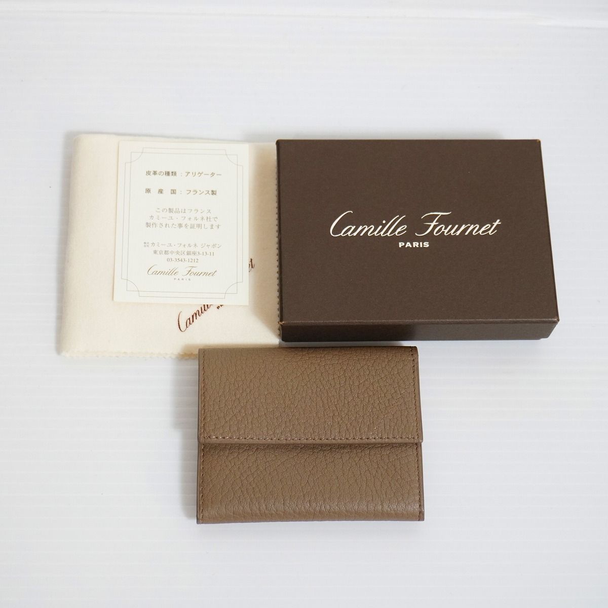 【美品】カミーユフォルネ VERSO アリゲーター コンパクトウォレット 現行品【未使用】カミーユフォルネ コンパクトウォレット アリゲーター