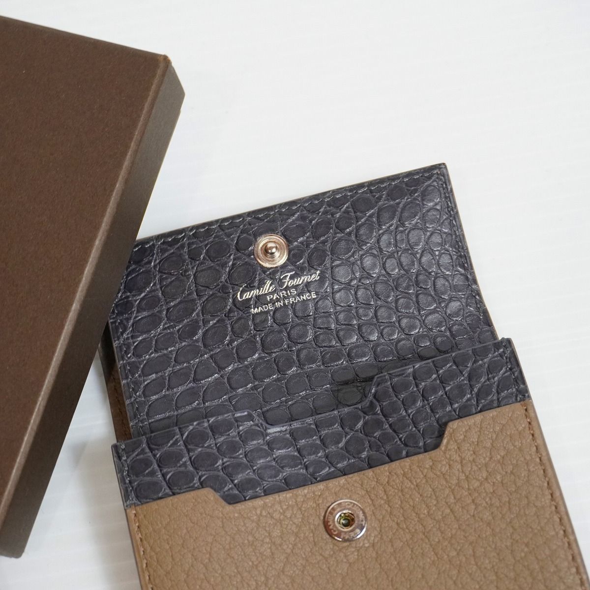 カミーユフォルネVERSOヴェルソ2つ折りアリゲーターレザーコンビ財布ウォレット カミーユフォルネVERSOヴェルソ2つ折りアリゲーターレザーコンビ財布