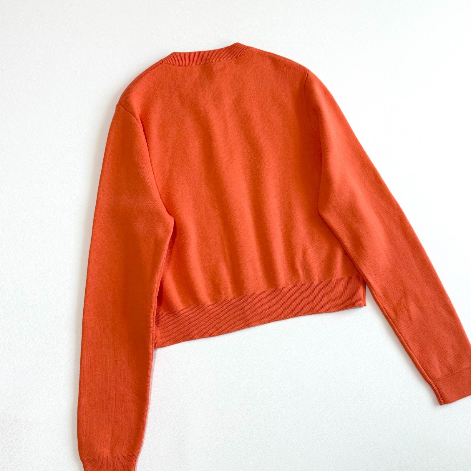 み*さ様 美品　CABaN コットンカシミヤ クルーネックカーディガン　オレンジ キャバン CABaN CABaN コットンカシミヤ クルーネックカーディガン