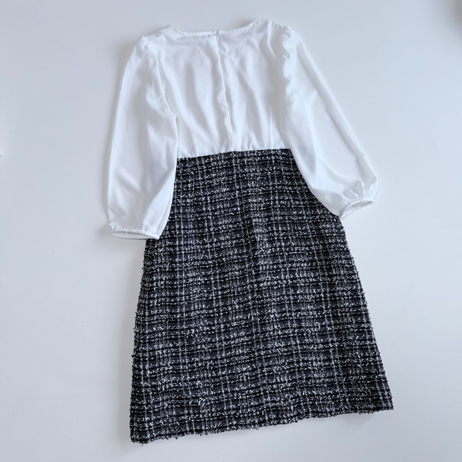 M'S GRACY エムズグレイシー ツイード ワンピース 42 リボンデザイン