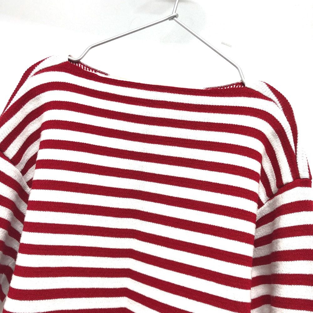 SHISHIKUI シシクイ ニット ロングボーダートップス レーヨン レッド