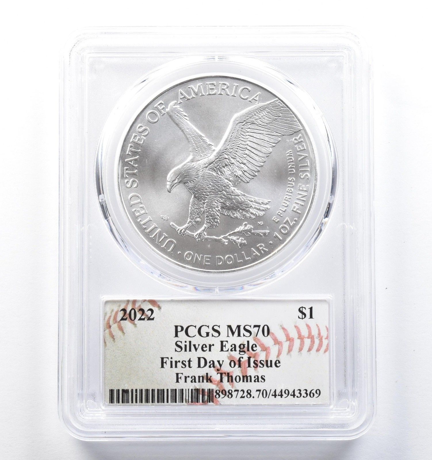 【新品】Silver Eagleイーグル銀貨2022-W PCGS MS70 新品】アメリカン シルバー イーグル銀貨2022-(W) PCGS MS70 新品