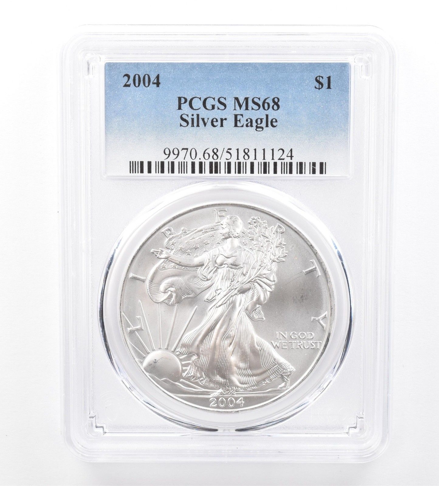 2004年 アメリカン シルバー イーグル MS68 PCGS ペリフェラル T *1767