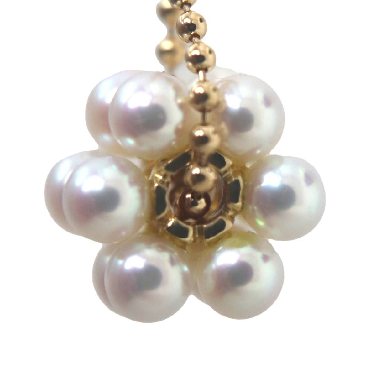MIKIMOTO ミキモト ベビーパール ダイヤ ボールチェーン ネックレス 