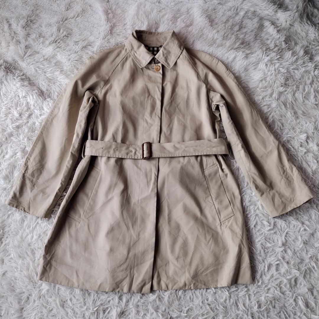 【美品】バーバリー☆ノバチェック　トレンチコート　ベルト付き　ベージュ バーバリー トレンチコート 裏ノバチェック ベルト ベージュ ロング丈 L