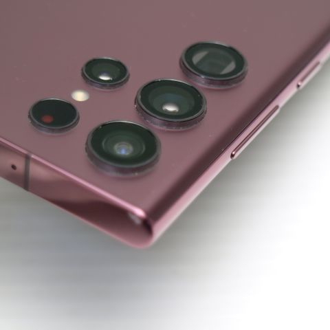 超美品 Galaxy S22 Ultra SCG14 バーガンディ スマホ 白ロム 土日祝