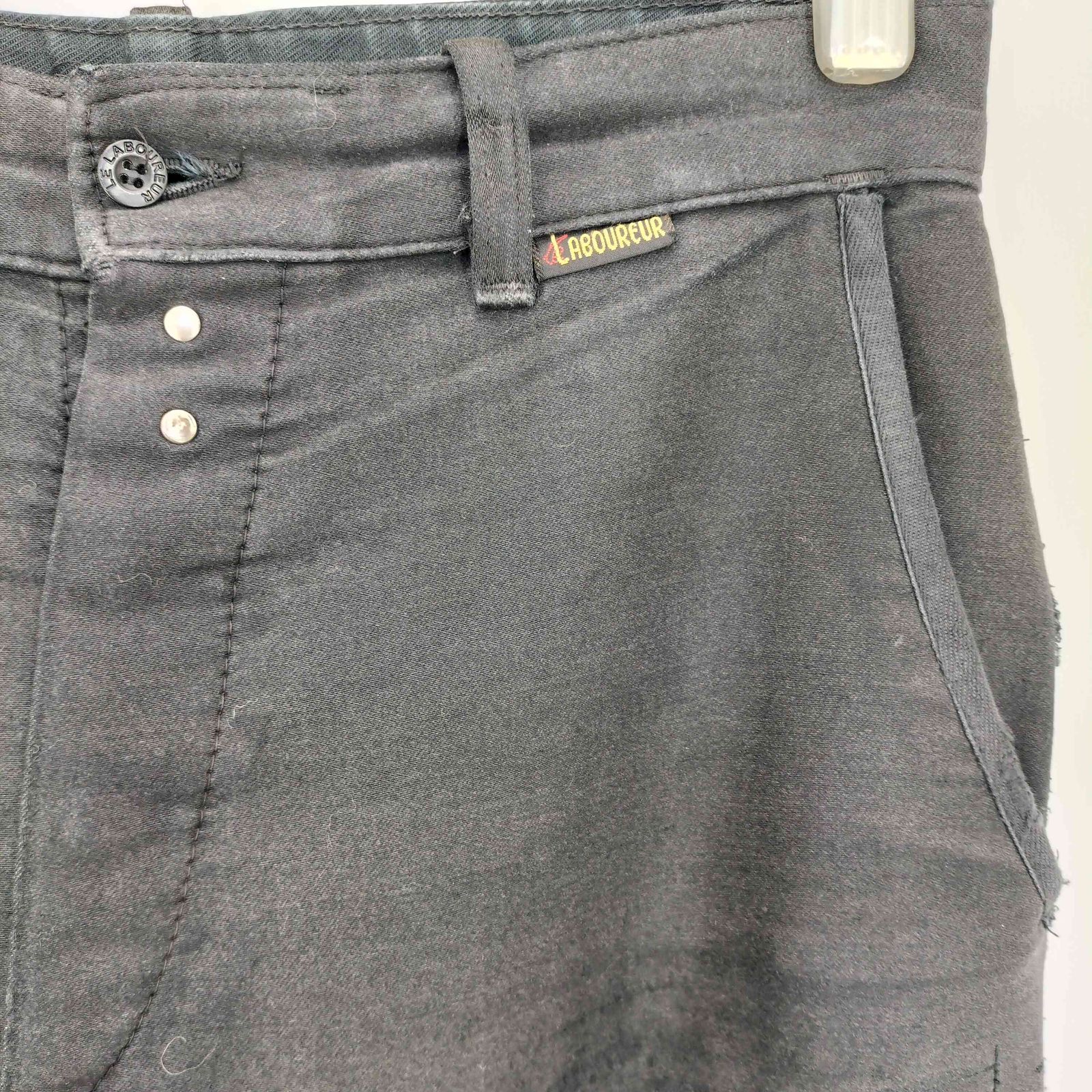 USED古着(ユーズドフルギ) {{Le Laboureur}} DROIT 99 ブラック モールスキン ワークトラウザー メンズ  38【中古】【ブランド古着バズストア】 ユーズドフルギ USED古着 DROIT 99 ブラック モールスキン ワーク