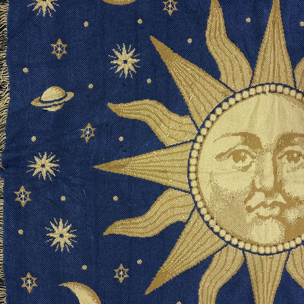 vintageラグ ブランケット マルチカバー タペストリー 太陽 月 宇宙