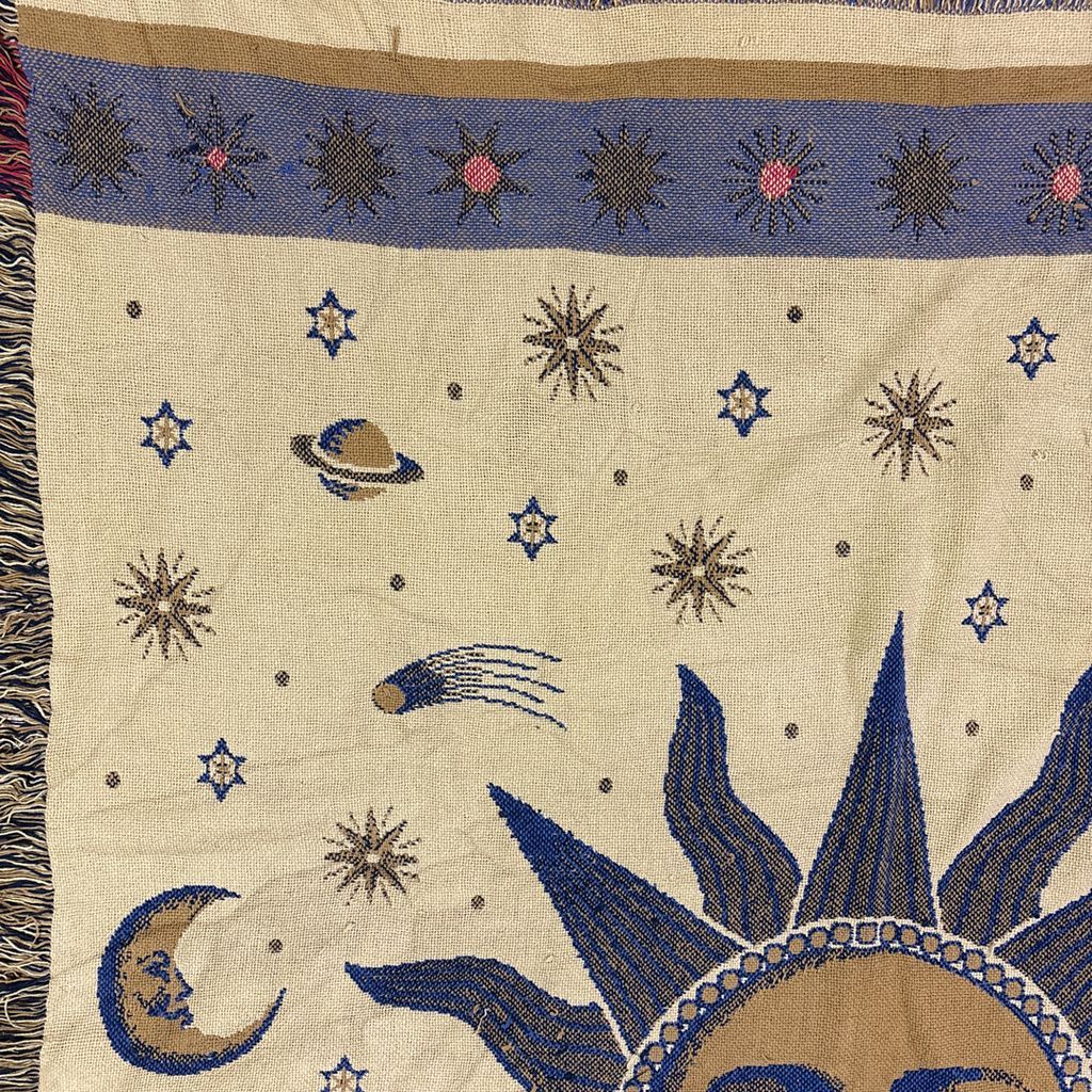 vintageラグ ブランケット マルチカバー タペストリー 太陽 月 宇宙