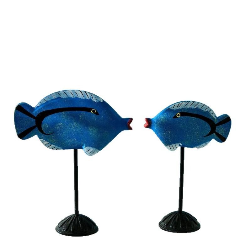オブジェ 置物 サカナ 魚 青いサカナ 2個セット 熱帯魚 インテリア