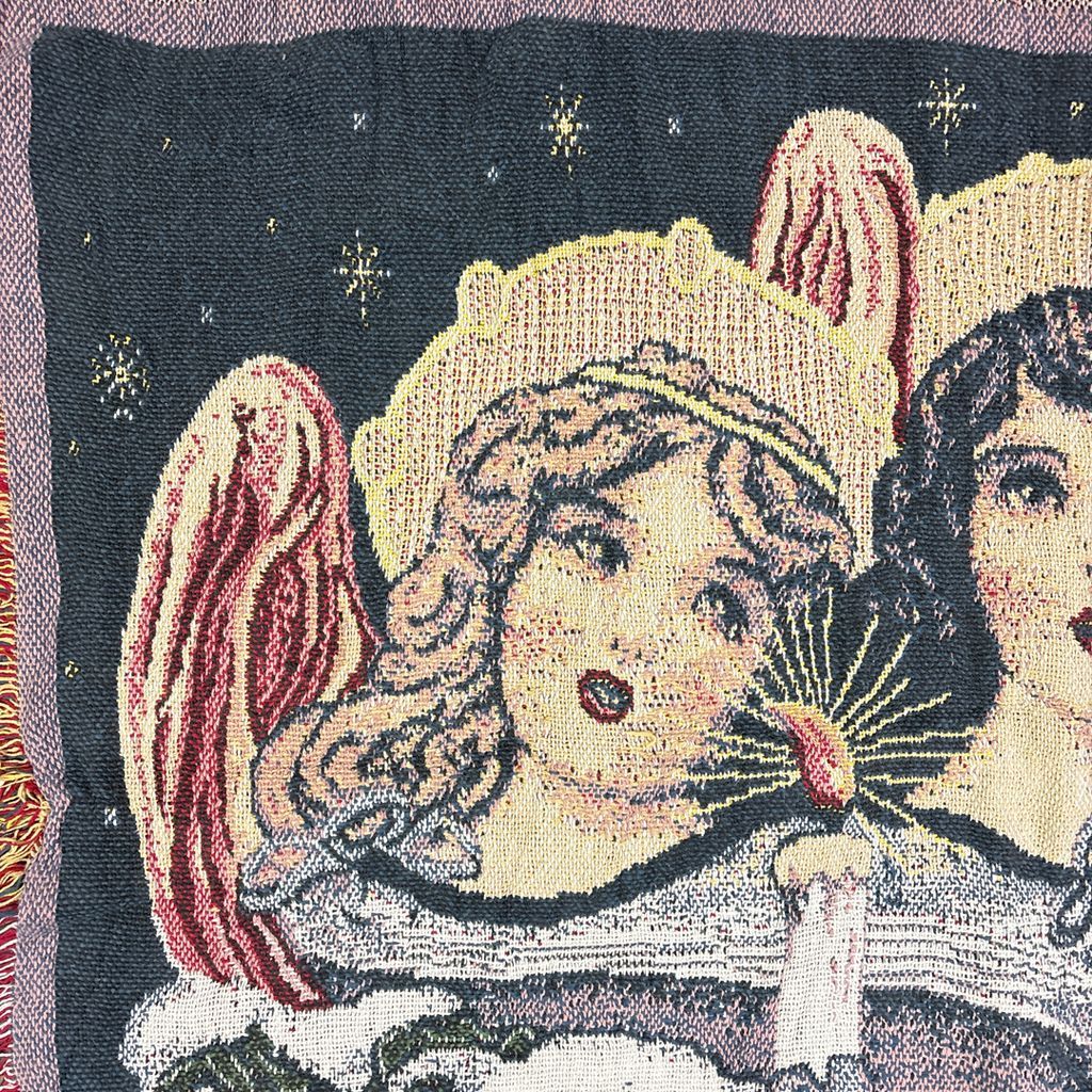 vintageラグ ブランケット マルチカバー タペストリー クリスマス 人物