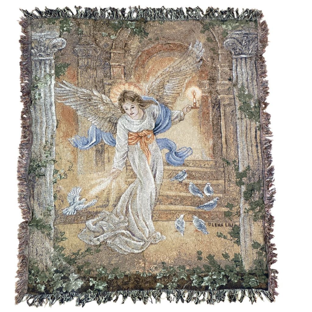 vintageラグ ブランケット マルチカバー タペストリー 宗教 キリスト教