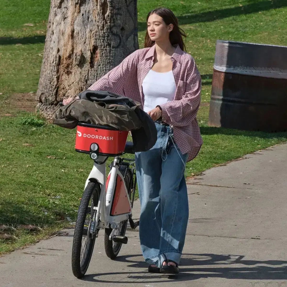 LOW CLASSIC ロウ クラシック Oversized Lc シャツ チェック柄_PINK