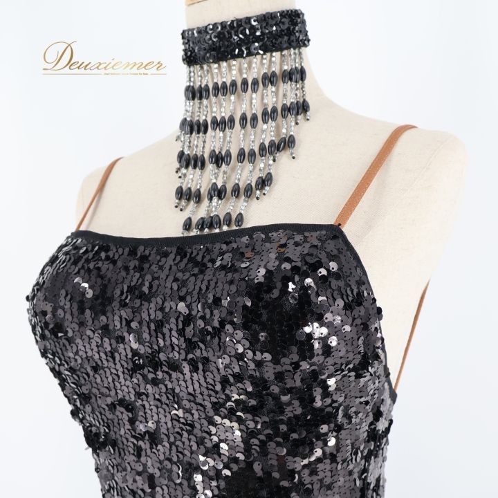 社交ダンス 衣装 タカダンス TAKADANCE ラテン ドレス ワンピース 黒