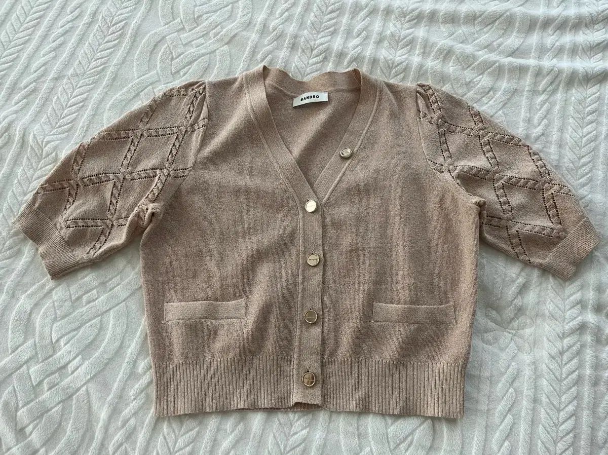 専用！未使用タグ＊SANDRO サンドロ　パール　カーディガン　ブラック　S パール ブラック（黒）系 sandro(サンドロ) トップス(レディース