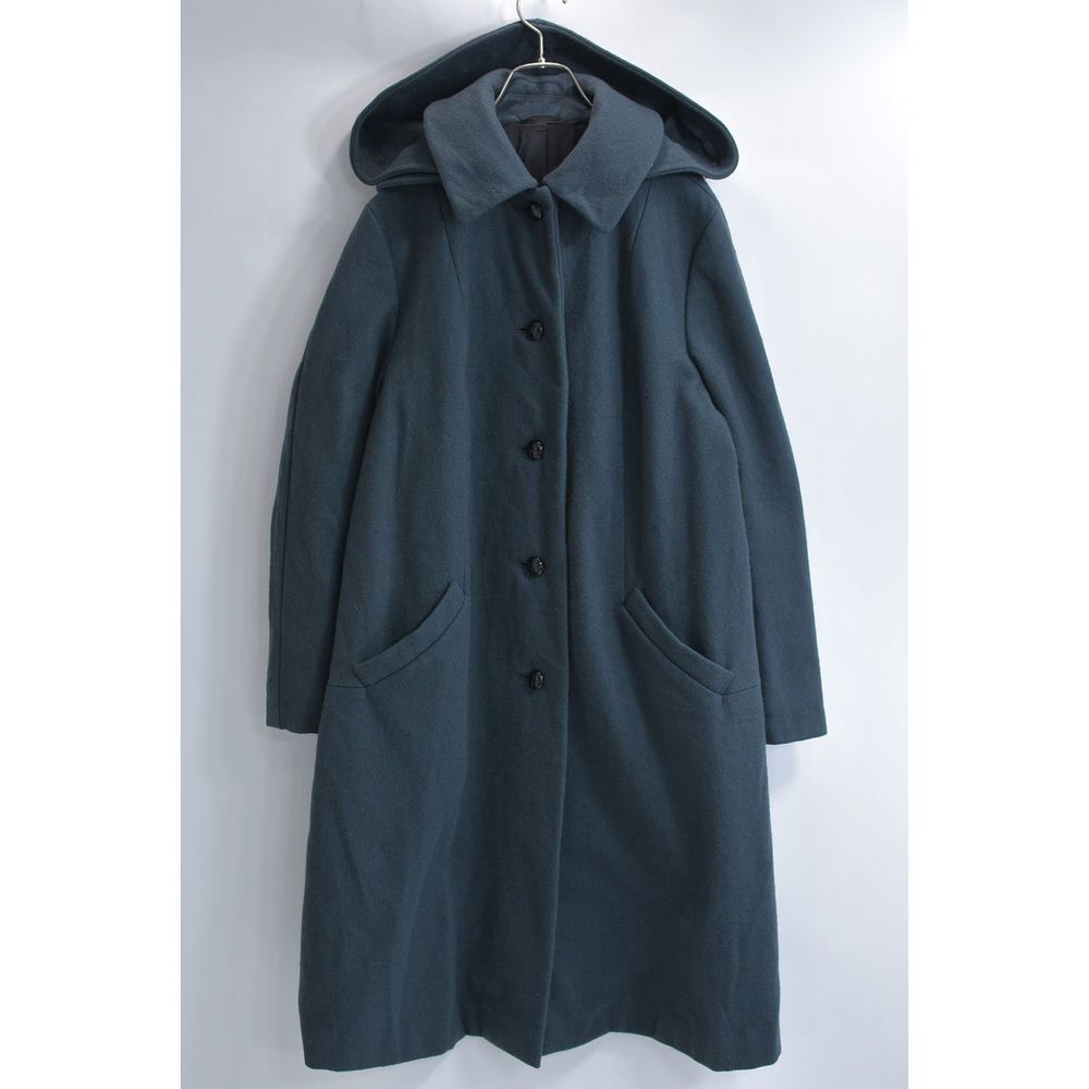 美品ビンテージ【スウェーデン軍・メルトンウールロングコート・フード付】42紺 60s〜70s Swedish Military スウェーデン軍 Weka ウール メルトン