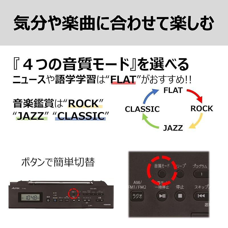 TOSHIBA(東芝) CDラジオ TY-AN2(K) Bluetooth 送信機能搭載 語学学習
