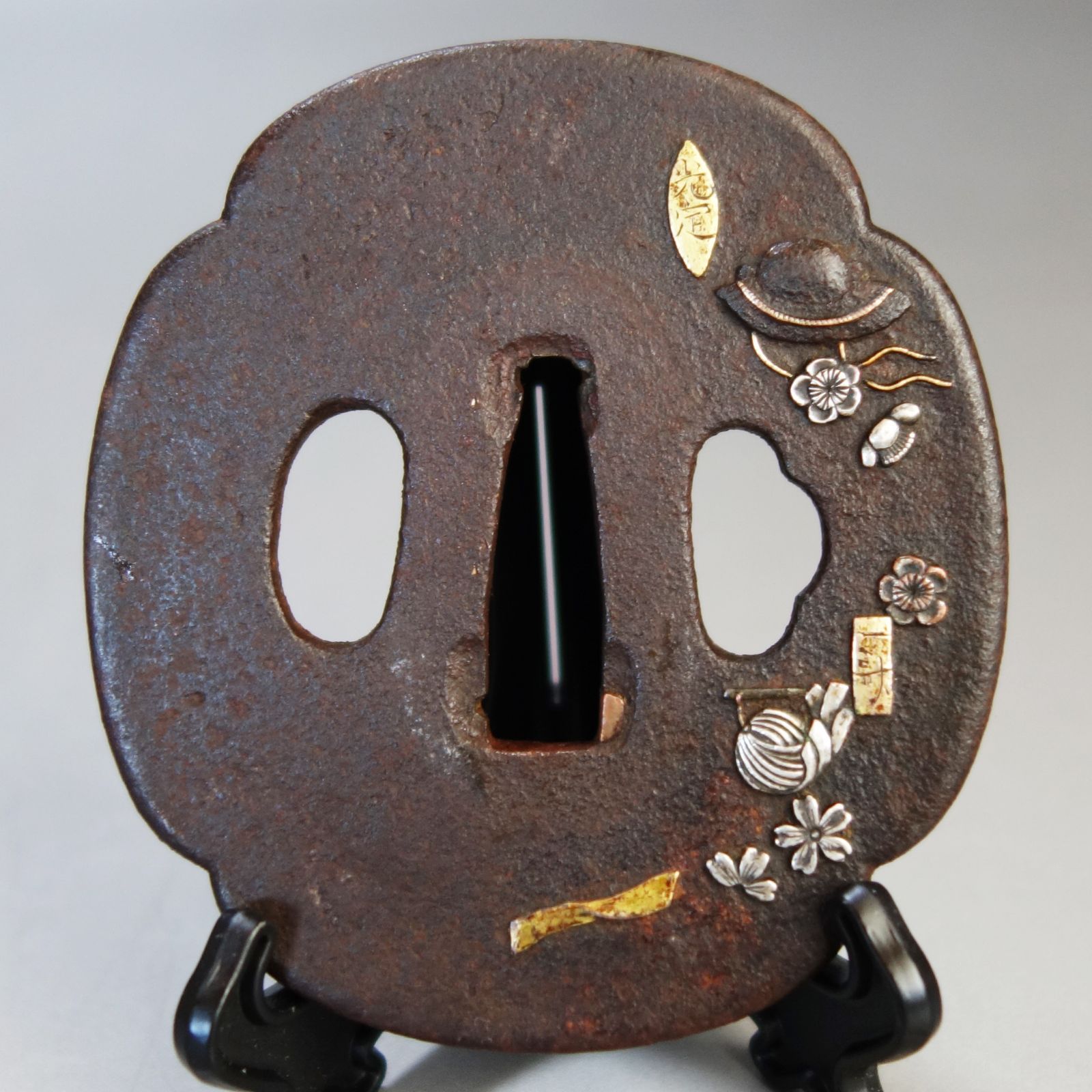 刀鍔(つば)　梅の花　アンティーク 刀鍔(つば) 梅の花 アンティーク 刀鍔(つば) 梅の花 アンティーク 2025