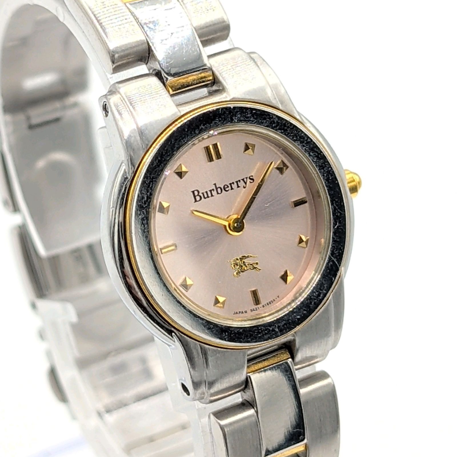Burberrys 5421-H11399 Watch Ladies Round Silver Pink dial Y2K 00S
