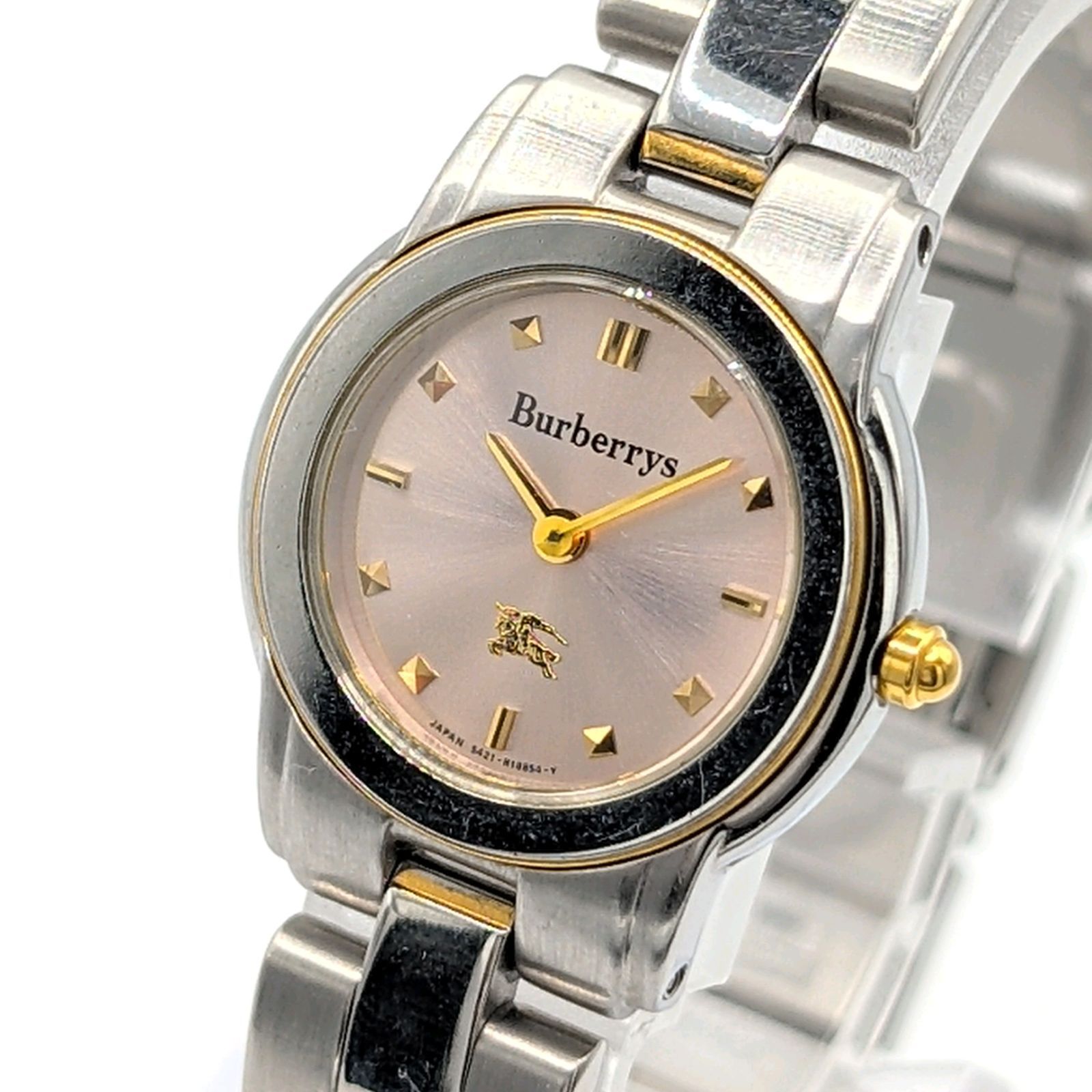 Burberrys 5421-H11399 Watch Ladies Round Silver Pink dial Y2K 00S