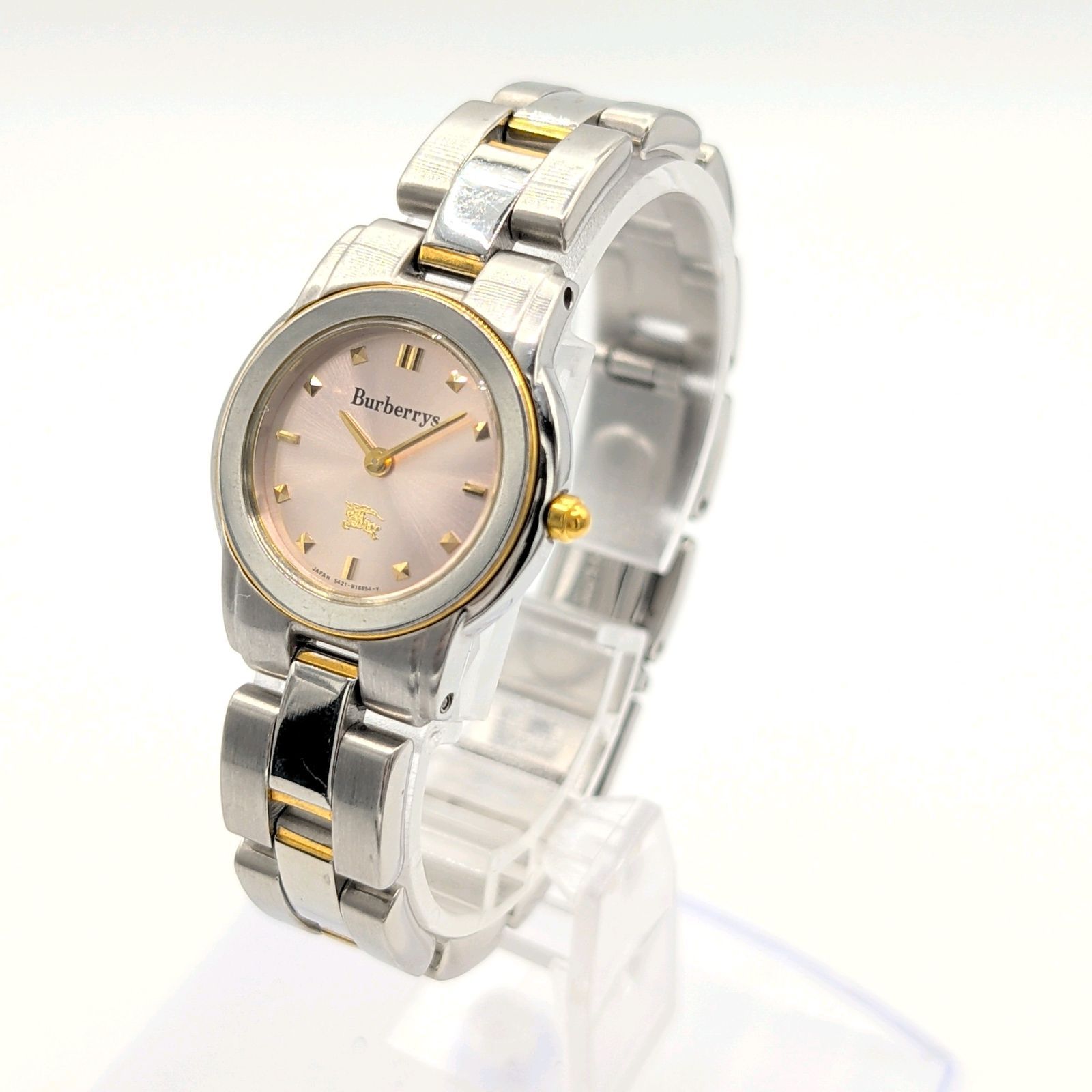 Burberrys 5421-H11399 Watch Ladies Round Silver Pink dial Y2K 00S