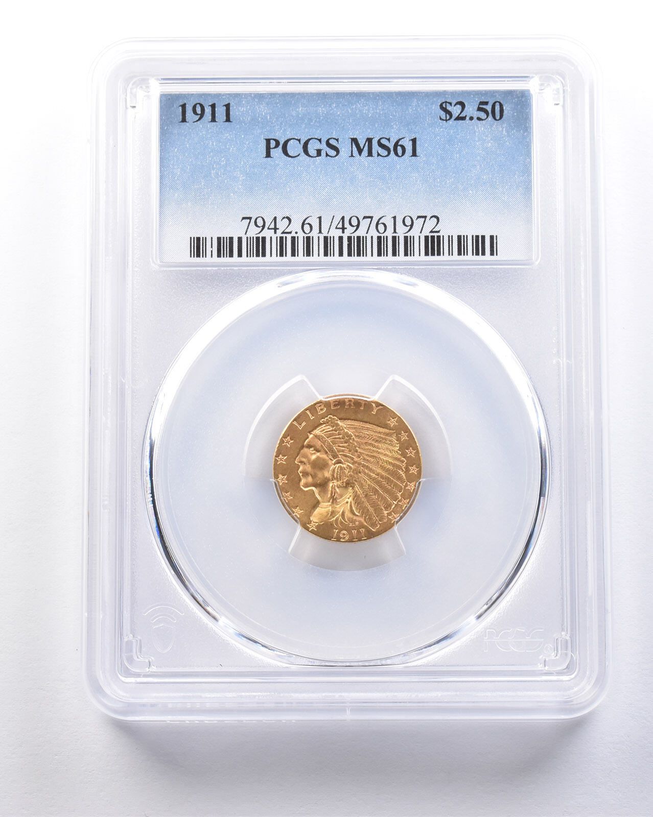 1911年 2 50ドル インディアンヘッド ゴールド クォーターイーグル MS 61 PCGS 6221