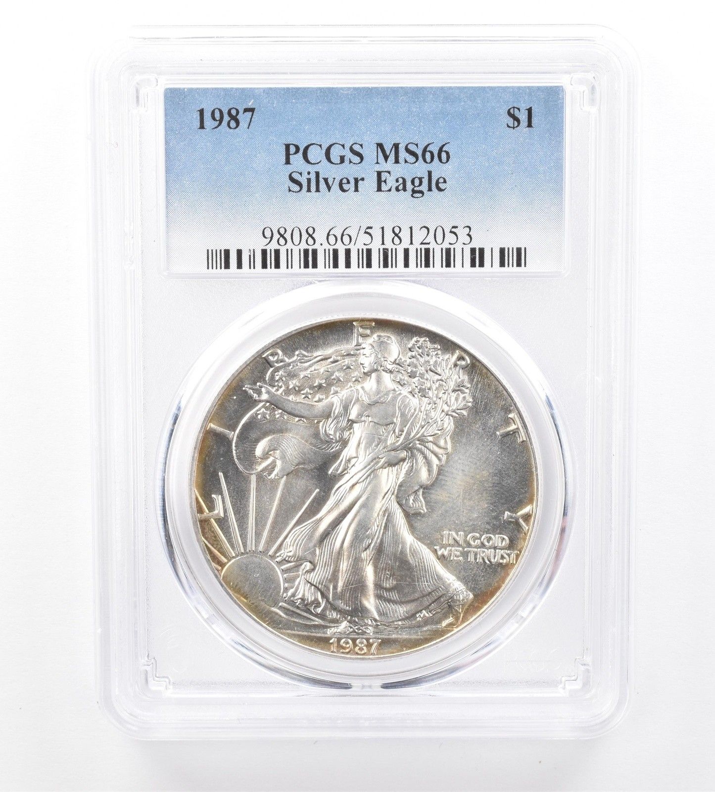 1987年 アメリカン シルバー イーグル MS66 PCGS 美しい T *1761