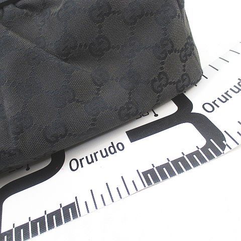 グッチ GUCCI 112688 ウッドハンドル バッグ GGキャンバス ブラック 黒