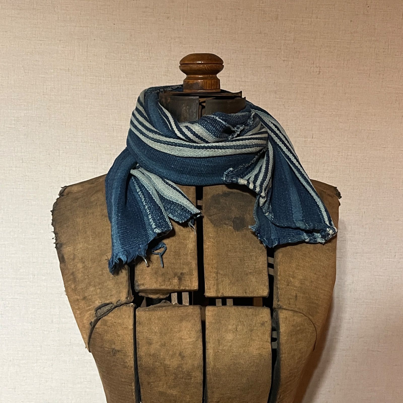 ジョニーデップ着用 ヴィンテージ インディゴ ストール ボロ - メルカリ